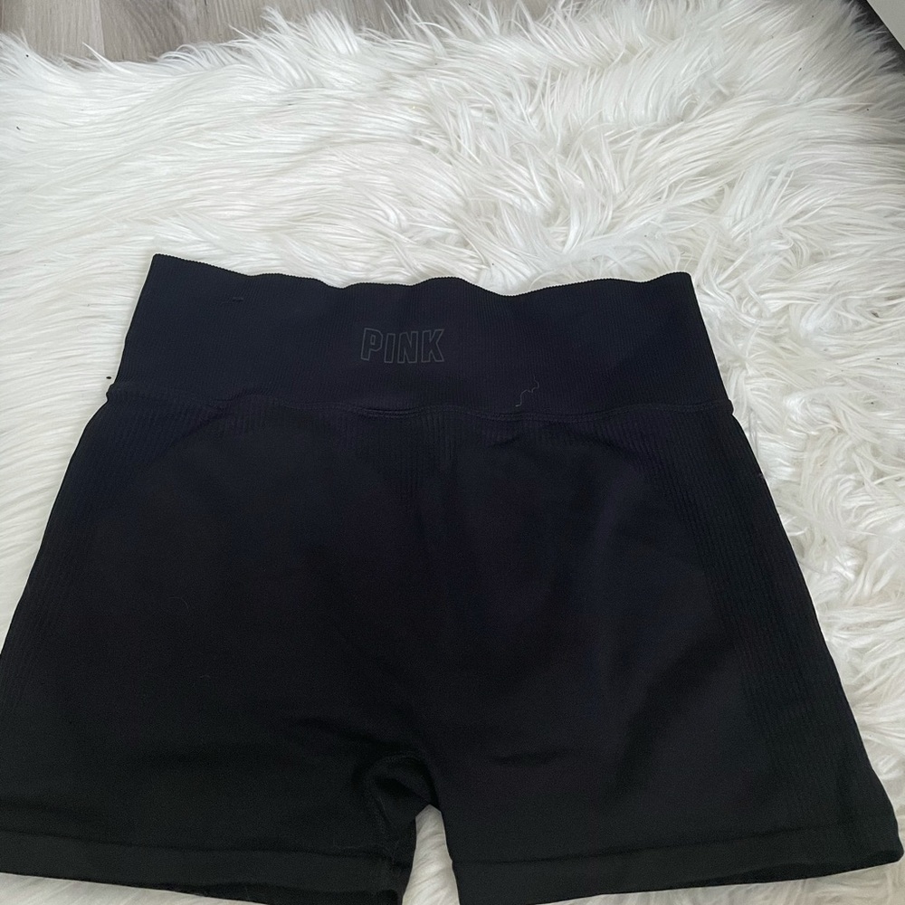 Pink active black shorts